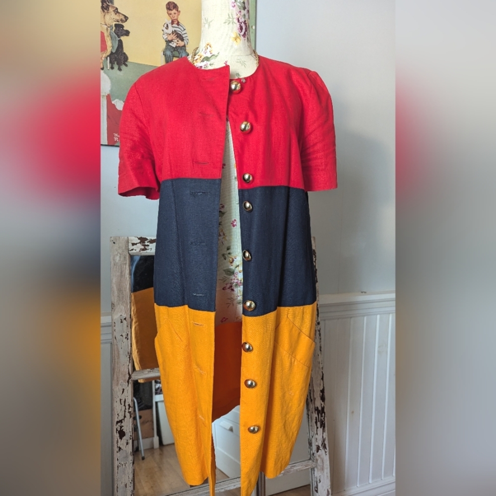Saks Fifth Avenue Button front Multicolored Dress